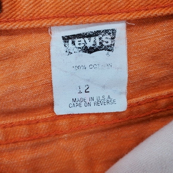 Vtg Levis 569 Orange Jeans Hi Rise Taper Crop Denim Ws 12 29x24 900 Series 12/92 - Picture 2 of 16